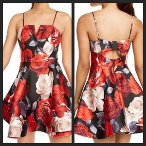 ❤️‍🔥 NWT TRIXXI Floral Rose Cut Out Flare Dress